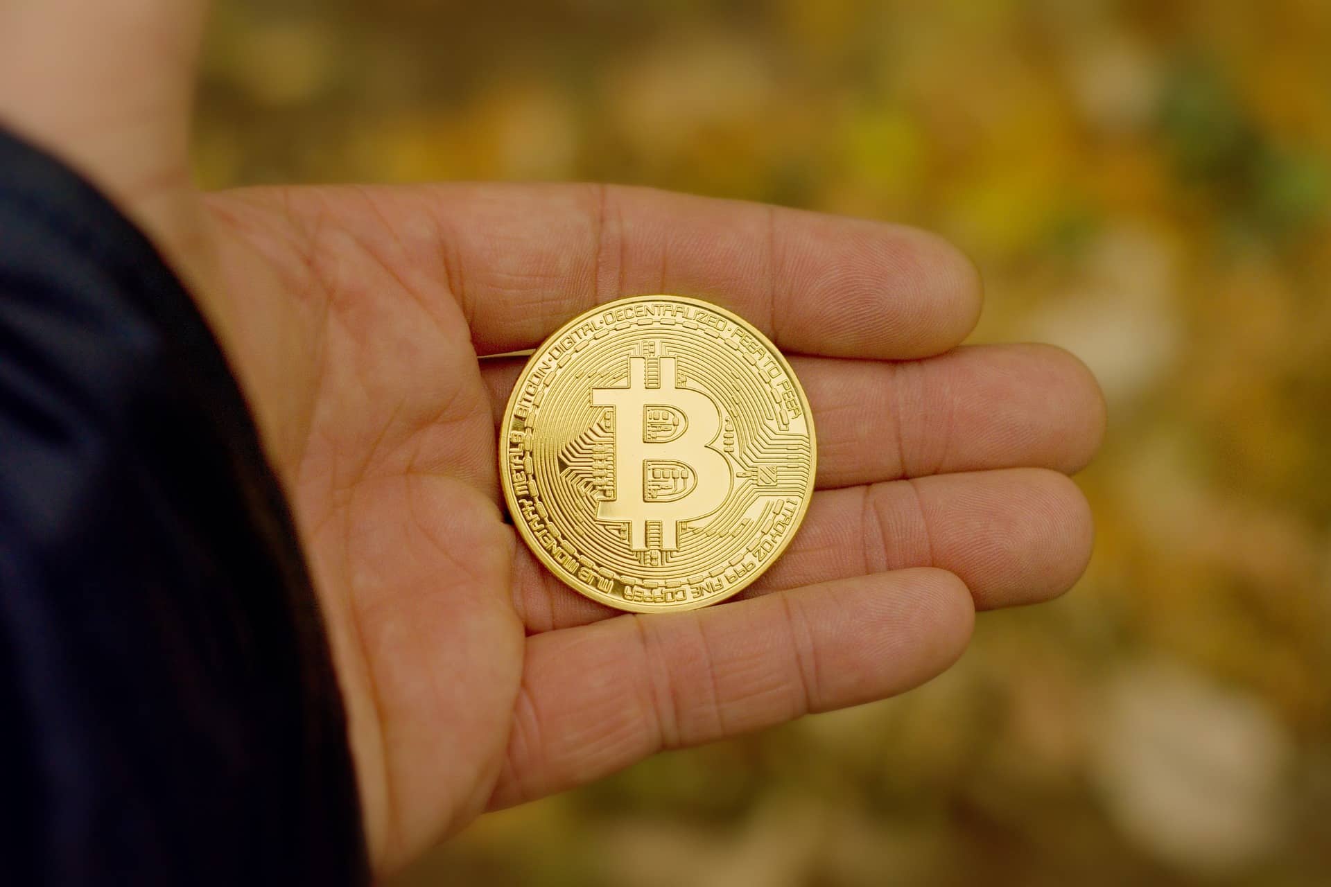 Bitcoin in der Hand halten