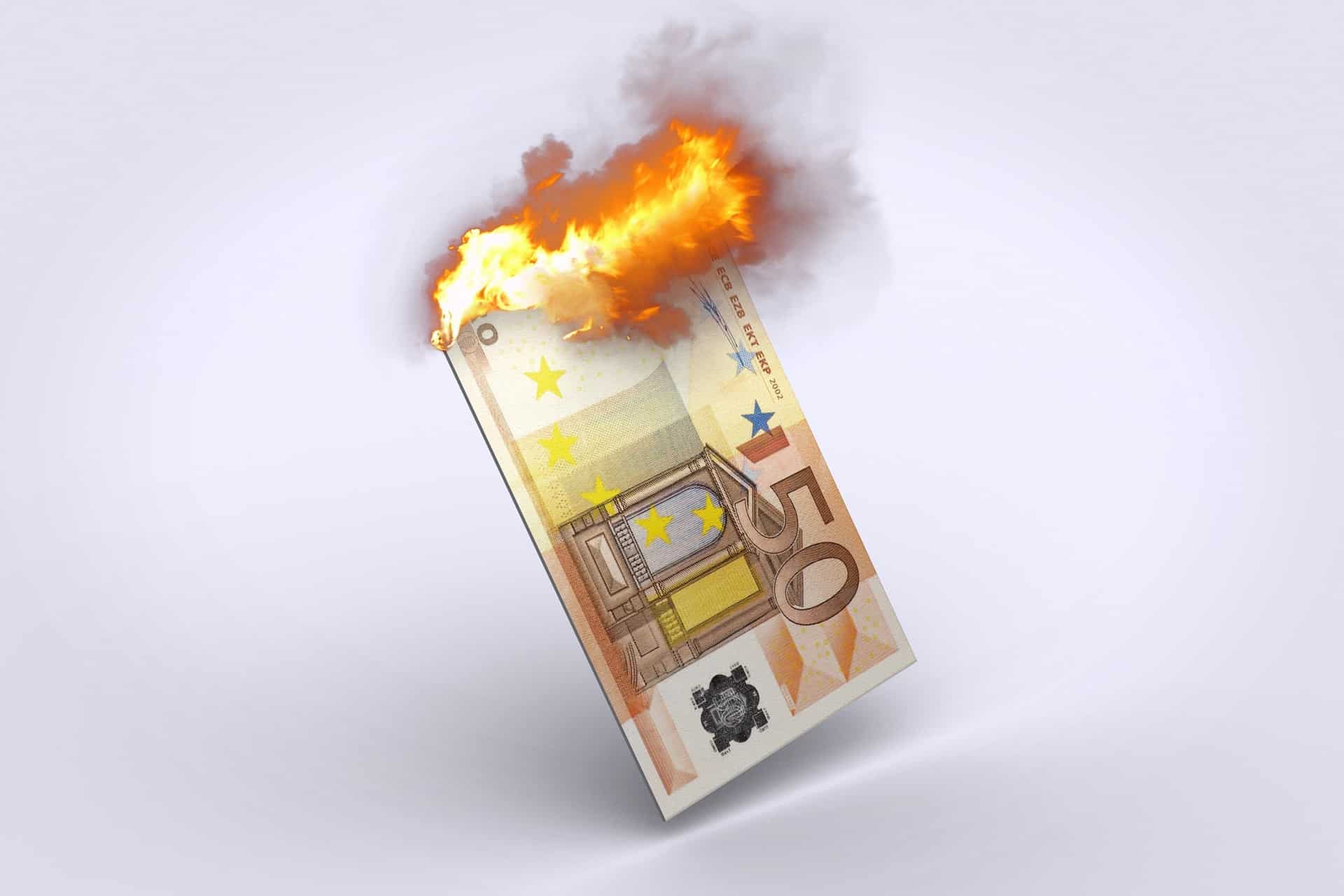 Euroschein brennt Inflation